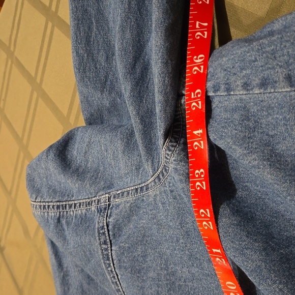 Vintage Bobbie Brooks Blue Chambray Long SleevedHoliday Shirt Women size 18/20W - Picture 12 of 14